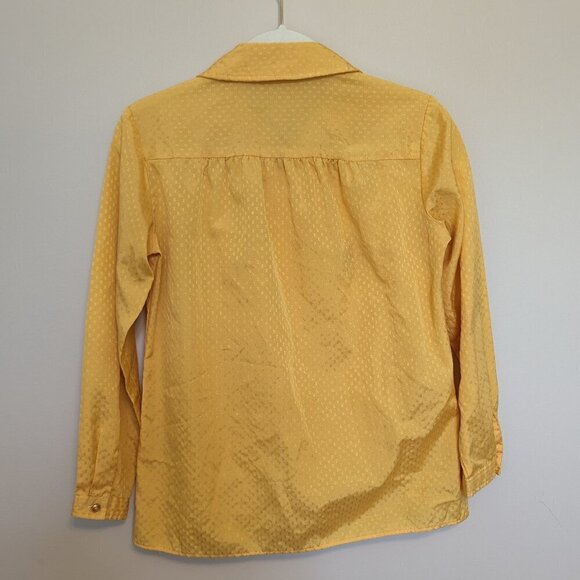 VINTAGE Miss Fashionality yellow long sleeve blouse 70s 80s - Picture 4 of 10